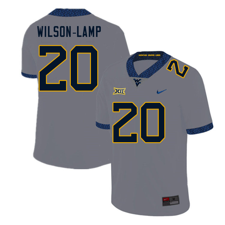 NCAA Men's Andrew Wilson-Lamp West Virginia Mountaineers Gray #20 Nike Stitched Football College Authentic Jersey AA23A50QZ